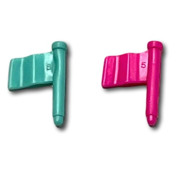 Vintage Polly Pocket Dolls Lot 2 Flags from Magical Mansion Unused - Picture 2 of 3